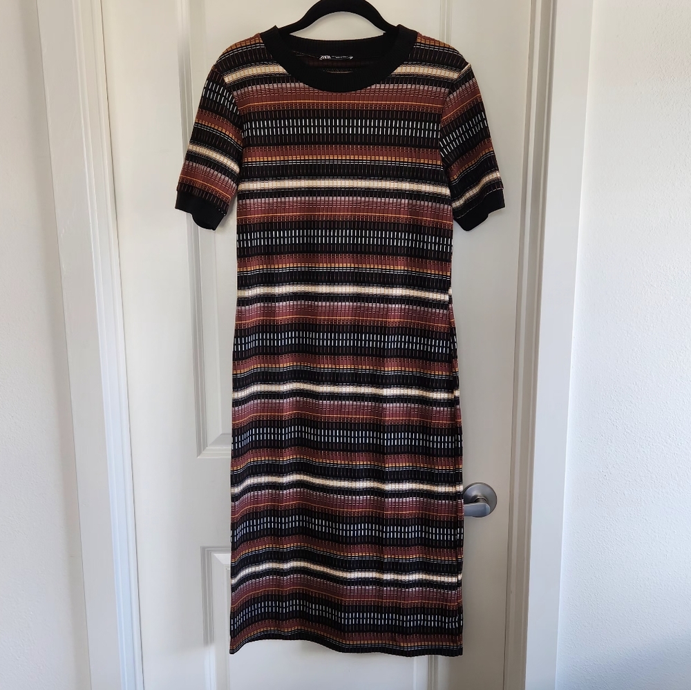 Zara Midi Striped Dress | Sz M